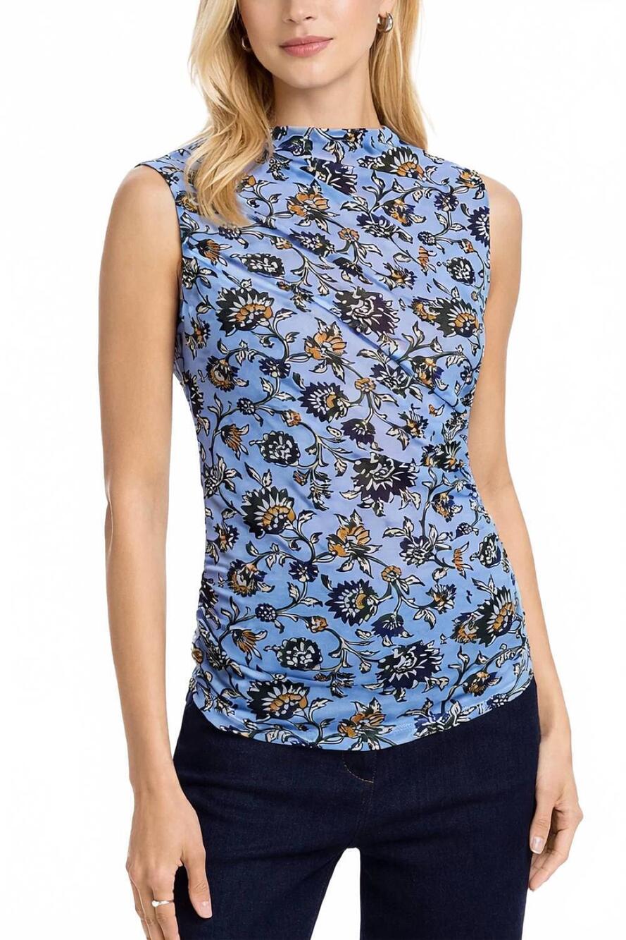 NEW VERONICA BEARD sylviani top in ice blue multi
